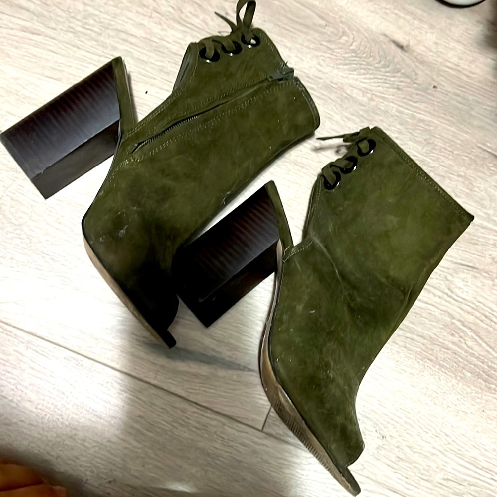 Olive green ALDO heel boots